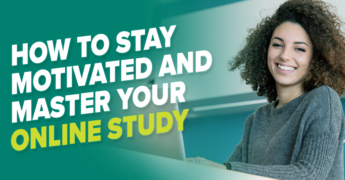 how to stay motivated with studying online - banner image