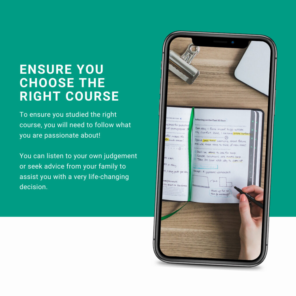 how to ensure you are choosing the right course. questions students may have.